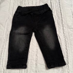 Little Bipsy, distressed, black jeans with drawstring tie